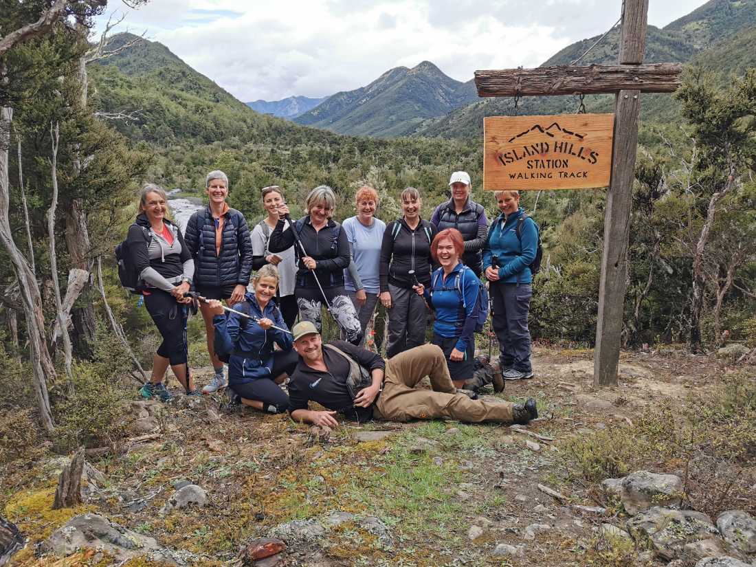 Happy group about to be guided through the Island Hills trails