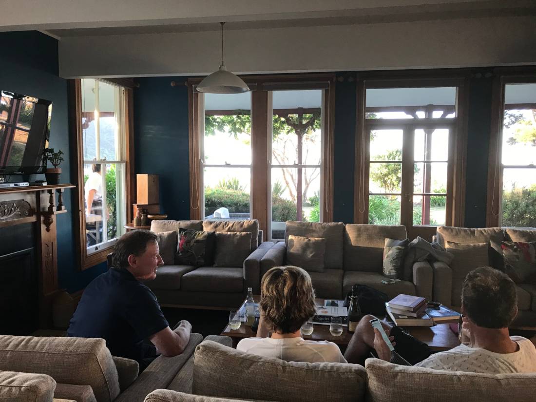 After a day walking, nothing better than a glass of wine and a chat in the lounge. |  <i>Janet Oldham</i>